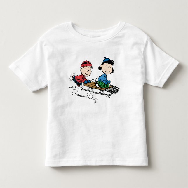 Erdnüsse | Linus & Lucy Sled Riding Kleinkind T-shirt (Vorderseite)