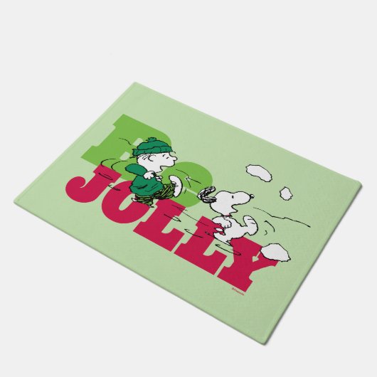 Erdnüsse | Linus & Snoopy Be Jolly Fußmatte (Schrägansicht)