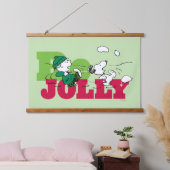 Erdnüsse | Linus & Snoopy Be Jolly Wandteppich Mit Holzrahmen (Schlafzimmer)
