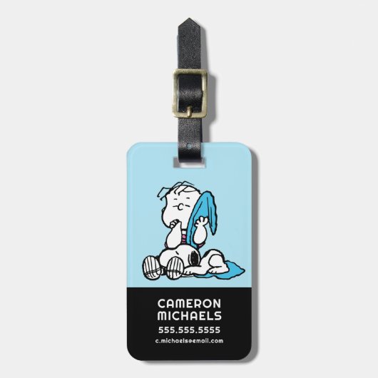Erdnüsse | Linus & Snoopy Gepäckanhänger (Vorderseite vertikal)