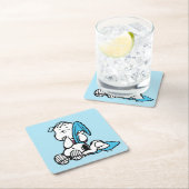 Erdnüsse | Linus & Snoopy Rechteckiger Pappuntersetzer (Vor Ort)