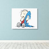 Erdnüsse | Linus und sein Deckblatt Leinwanddruck (Insitu (Holzboden))