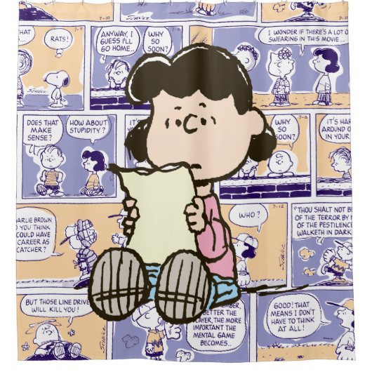 Erdnüsse | Lucy Comic Pattern Duschvorhang (Vorderseite)