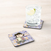 Erdnüsse | Lucy Comic Pattern Getränkeuntersetzer (Rechte Seite)