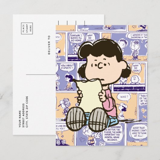 Erdnüsse | Lucy Comic Pattern Postkarte (Vorne/Hinten)