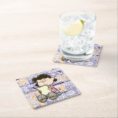 Erdnüsse | Lucy Comic Pattern Rechteckiger Pappuntersetzer (Vor Ort)