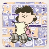 Erdnüsse | Lucy Comic Pattern Rechteckiger Pappuntersetzer (Vorderseite)