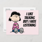 Erdnüsse | Lucy mit überquerten Waffen Postkarte (Vorne/Hinten)