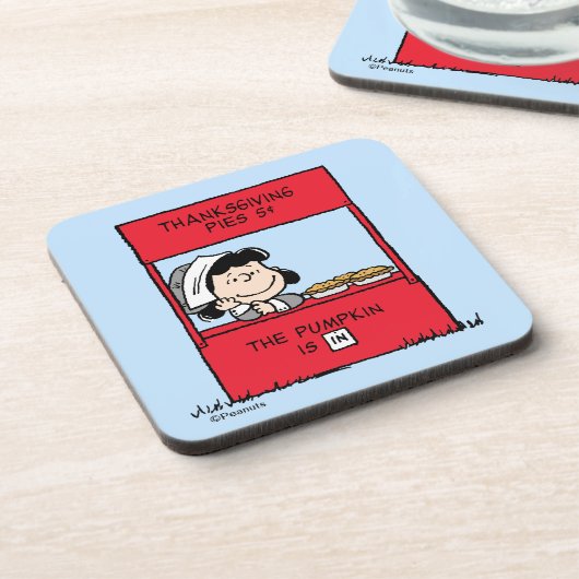 Erdnüsse | Lucy Pilgrim Pie Stand Getränkeuntersetzer (Linke Seite)