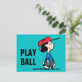 Erdnüsse | Lucy Playing Baseball Postkarte (Stehend Vorderseite)