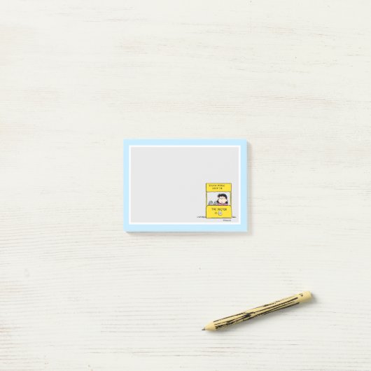 Erdnüsse | Lucy und der Arzt ist in Post-it Klebezettel (Auf Schreibtisch)