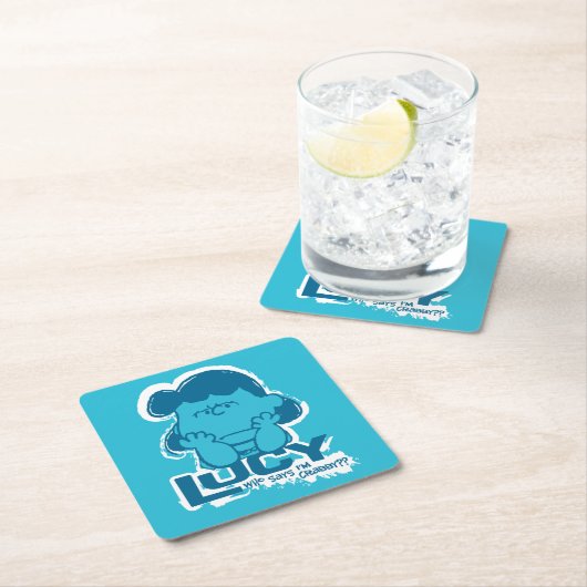 Erdnüsse | Lucy Wer sagt, ich bin Crabby? Rechteckiger Pappuntersetzer (Vor Ort)