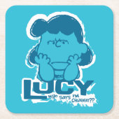 Erdnüsse | Lucy Wer sagt, ich bin Crabby? Rechteckiger Pappuntersetzer (Vorderseite)