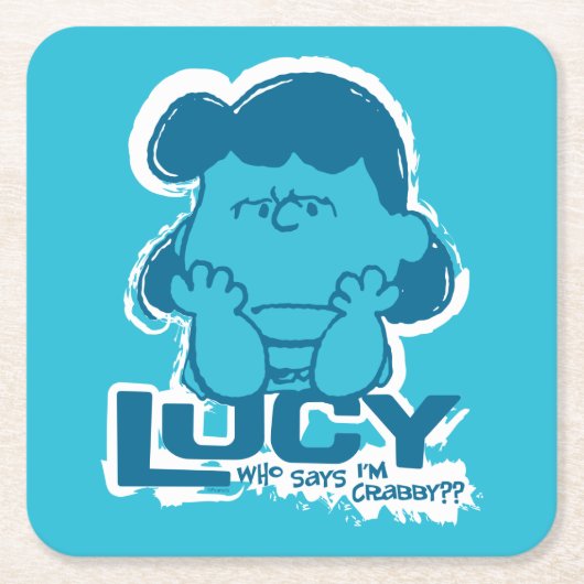 Erdnüsse | Lucy Wer sagt, ich bin Crabby? Rechteckiger Pappuntersetzer (Vorderseite)