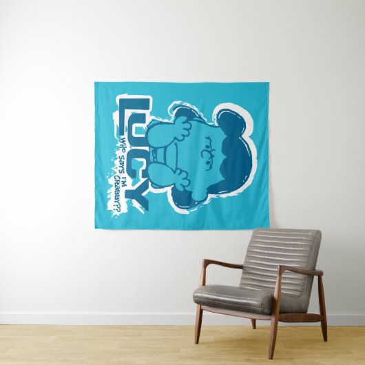 Erdnüsse | Lucy Wer sagt, ich bin Crabby? Wandteppich (Beispiel (Horizontal))