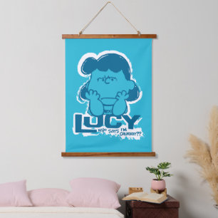 Erdnüsse Lucy Wer sagt, ich bin Crabby? Wandteppich Mit Holzrahmen
