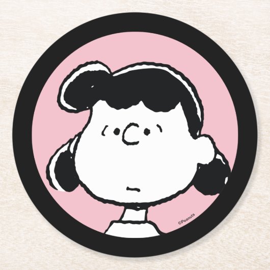 Erdnüsse | Lucy's Faces Runder Pappuntersetzer (Vorderseite)