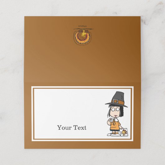 Erdnüsse | Marcie Erntedank Dinner Platzkarte (Außenseite Aufgefaltet)