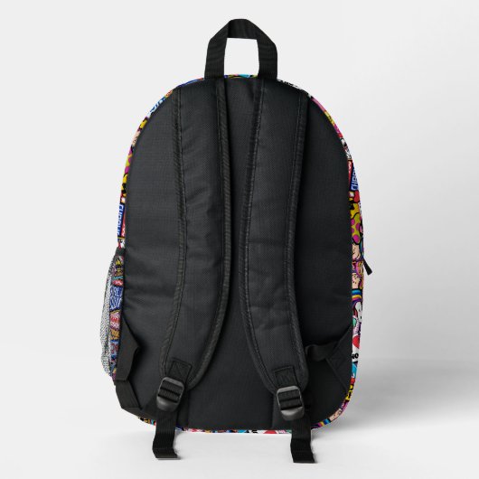 Erdnüsse | Mixtape Patch Pattern Bedruckter Rucksack (Rückseite)