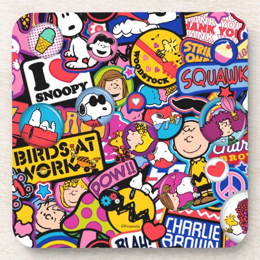 Erdnüsse | Mixtape Patch Pattern Getränkeuntersetzer (Vorderseite)