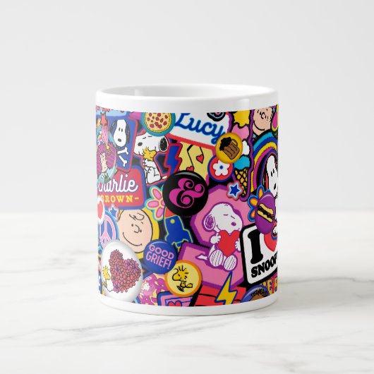 Erdnüsse | Mixtape Patch Pattern Jumbo-Tasse (Vorderseite)