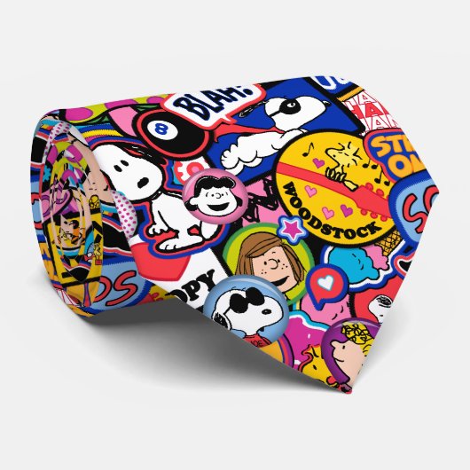 Erdnüsse | Mixtape Patch Pattern Krawatte (Gerollt)