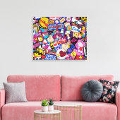 Erdnüsse | Mixtape Patch Pattern Leinwanddruck (Insitu (Wohnzimmer))