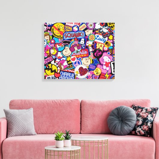 Erdnüsse | Mixtape Patch Pattern Leinwanddruck (Insitu (Wohnzimmer))