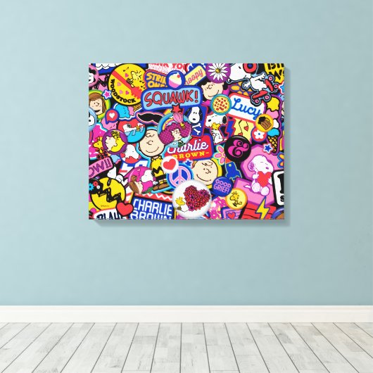 Erdnüsse | Mixtape Patch Pattern Leinwanddruck (Insitu (Holzboden))