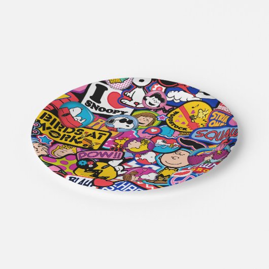 Erdnüsse | Mixtape Patch Pattern Pappteller (Schrägansicht)