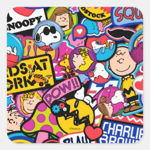 Erdnüsse   Mixtape Patch Pattern Quadratischer Aufkleber