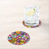 Erdnüsse | Mixtape Patch Pattern Runder Pappuntersetzer (Vor Ort)