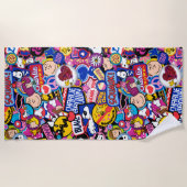 Erdnüsse | Mixtape Patch Pattern Strandtuch (Vorderseite)