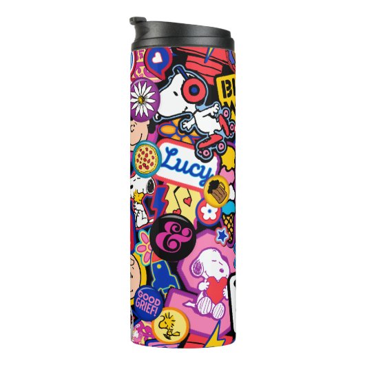 Erdnüsse | Mixtape Patch Pattern Thermosbecher (Nach rechts gedreht)