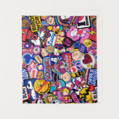 Erdnüsse | Mixtape Patch Pattern Wandteppich (Vorderseite)