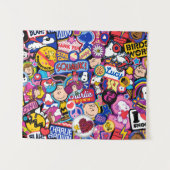 Erdnüsse | Mixtape Patch Pattern Wandteppich (Vorderseite (Horizontal))