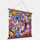 Erdnüsse | Mixtape Patch Pattern Wandteppich Mit Holzrahmen (Gewinkelt)