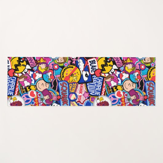 Erdnüsse | Mixtape Patch Pattern Yogamatte (Vorderseite (Horizontal))