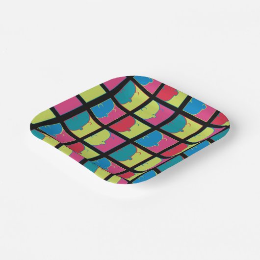 Erdnüsse | Moderner Pop Art Charlie Brown Pappteller (Gewinkelt)