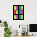 Erdnüsse | Moderner Pop Art Charlie Brown Poster<br><div class="desc">Karo in diesem farbenfrohen Pop Art Peanuts Design mit Charlie Brown.</div>