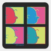 Erdnüsse | Moderner Pop Art Charlie Brown Quadratischer Aufkleber (Vorderseite)