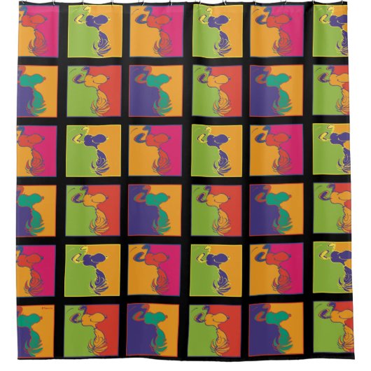Erdnüsse | Moderner Pop Art Snoopy Duschvorhang (Vorderseite)