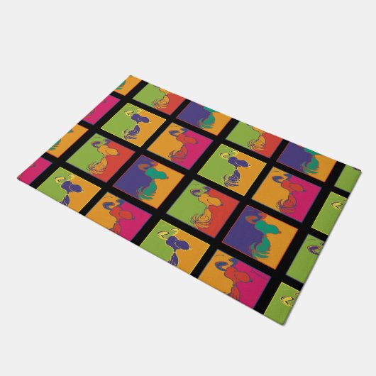 Erdnüsse | Moderner Pop Art Snoopy Fußmatte (Schrägansicht)