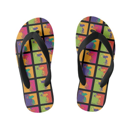 Erdnüsse | Moderner Pop Art Snoopy Kinderbadesandalen (Fußbett)