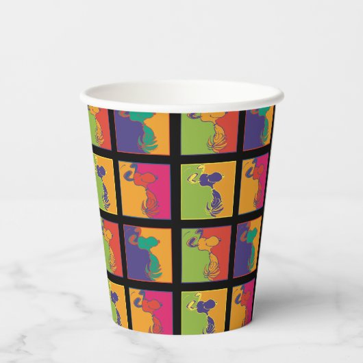 Erdnüsse | Moderner Pop Art Snoopy Pappbecher (Rückseite)