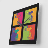 Erdnüsse | Moderner Pop Art Snoopy Quadratische Wanduhr (Winkel)