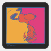 Erdnüsse | Moderner Pop Art Snoopy Quadratischer Aufkleber (Vorderseite)