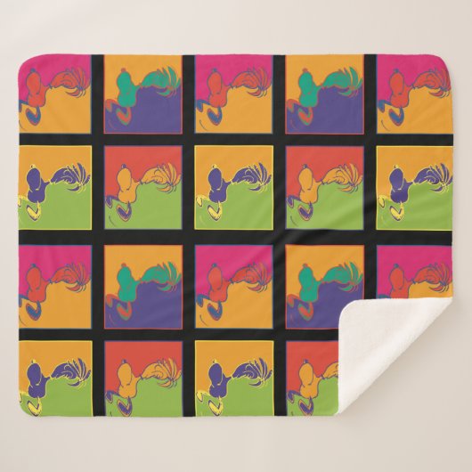 Erdnüsse | Moderner Pop Art Snoopy Sherpadecke (Vorderseite (Horizontal))