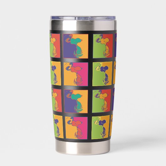 Erdnüsse | Moderner Pop Art Snoopy Thermobecher (Rückseite)
