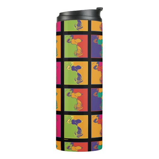 Erdnüsse | Moderner Pop Art Snoopy Thermosbecher (Nach links gedreht)